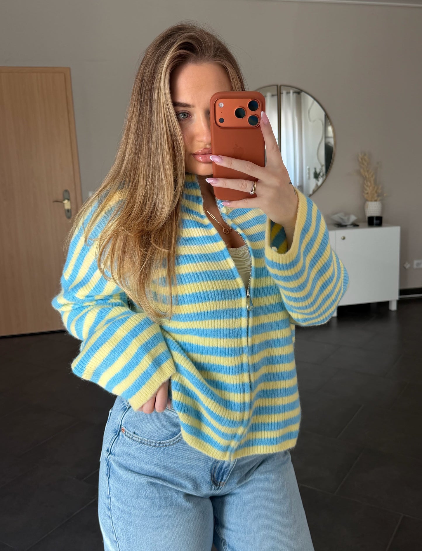 Candy Stripe Cardigan - Blue