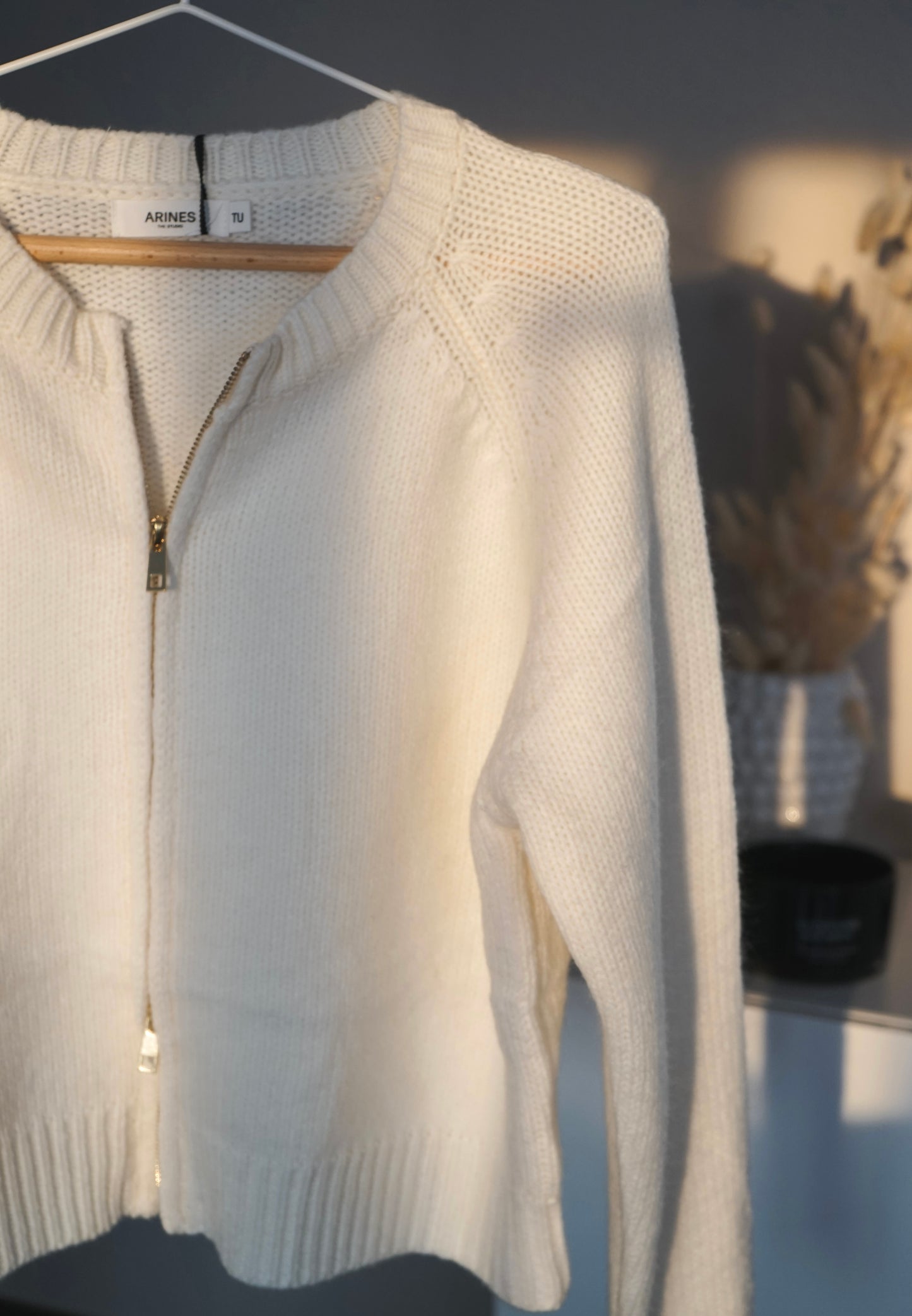 Golden Zip Cardigan - Off-White