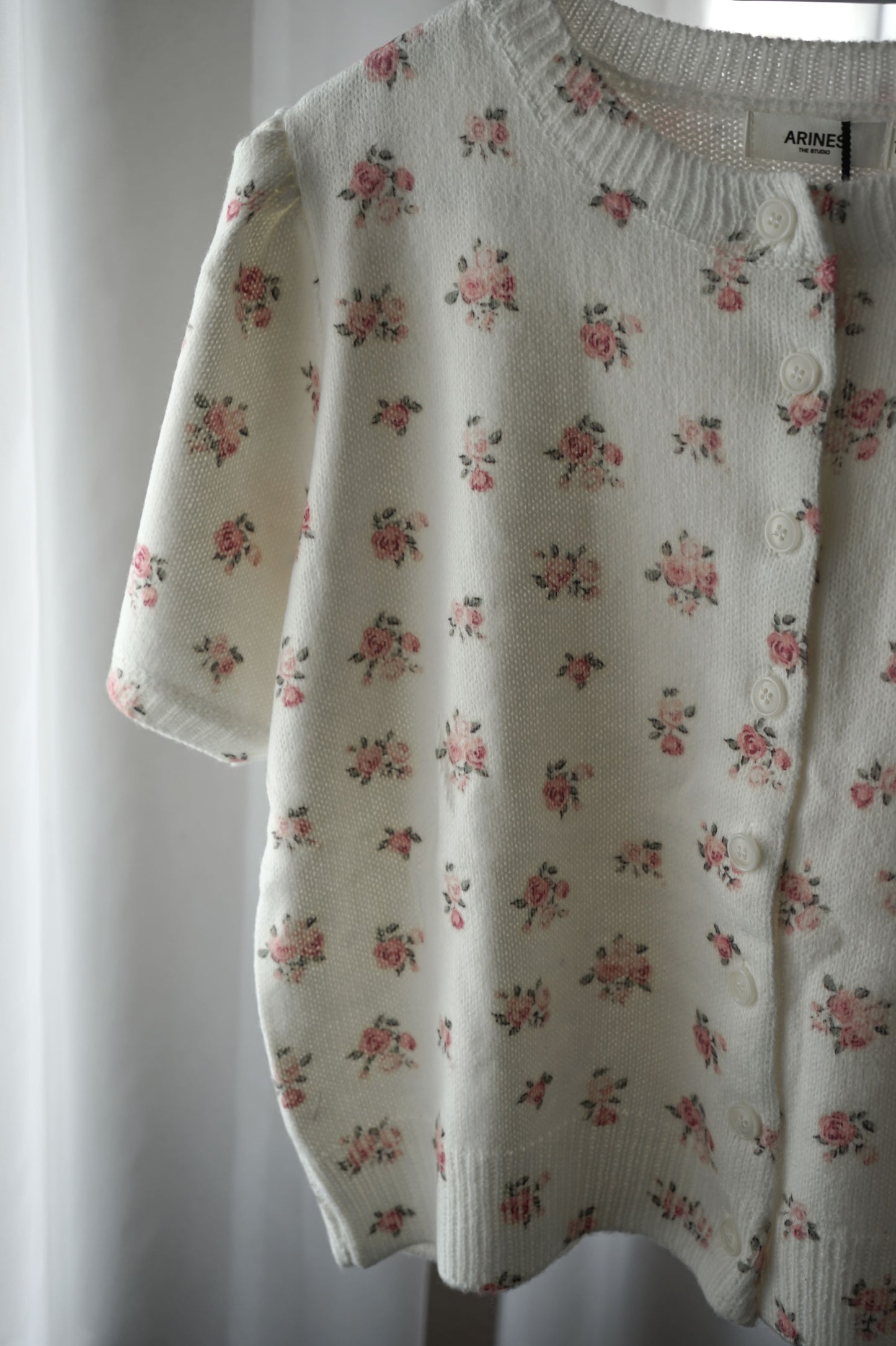 Floral Knit Cardigan - Off-White